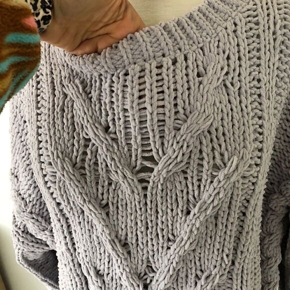 J.O.A. Gray Cable Knit Pullover Chunky Sweater - Picture 6 of 13